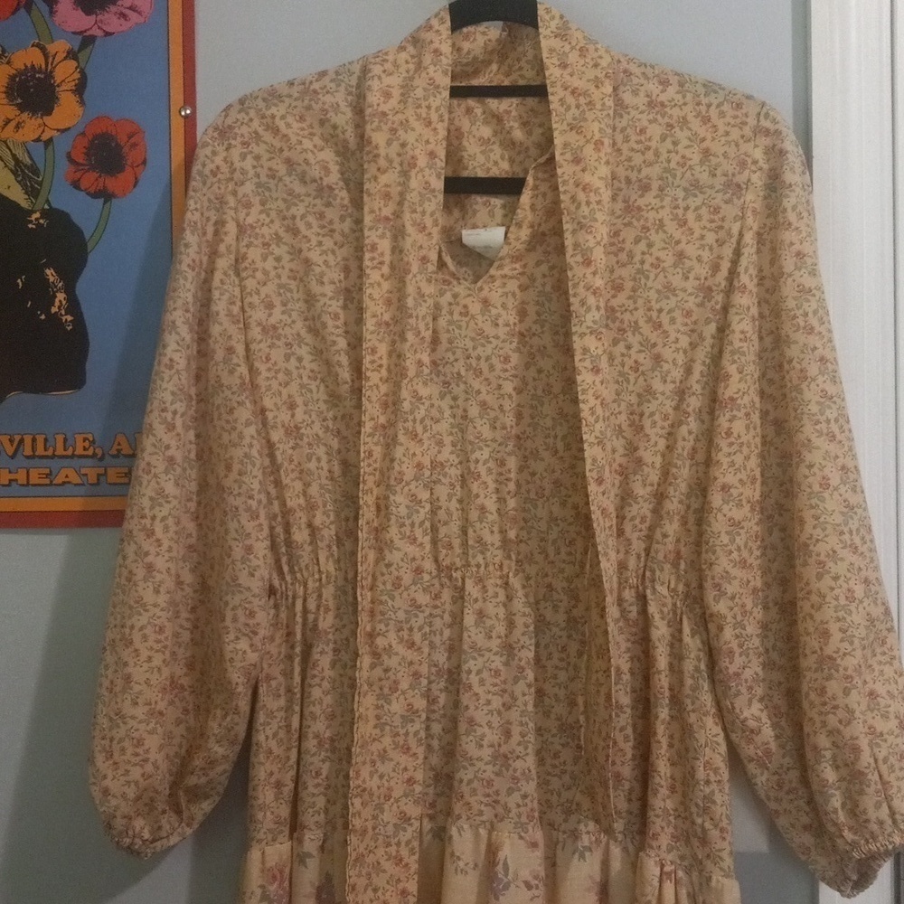 Vintage 70s Carla Gay Prairie Dress Floral Cottagecore Gunne Sax Style Midi - Picture 8 of 16